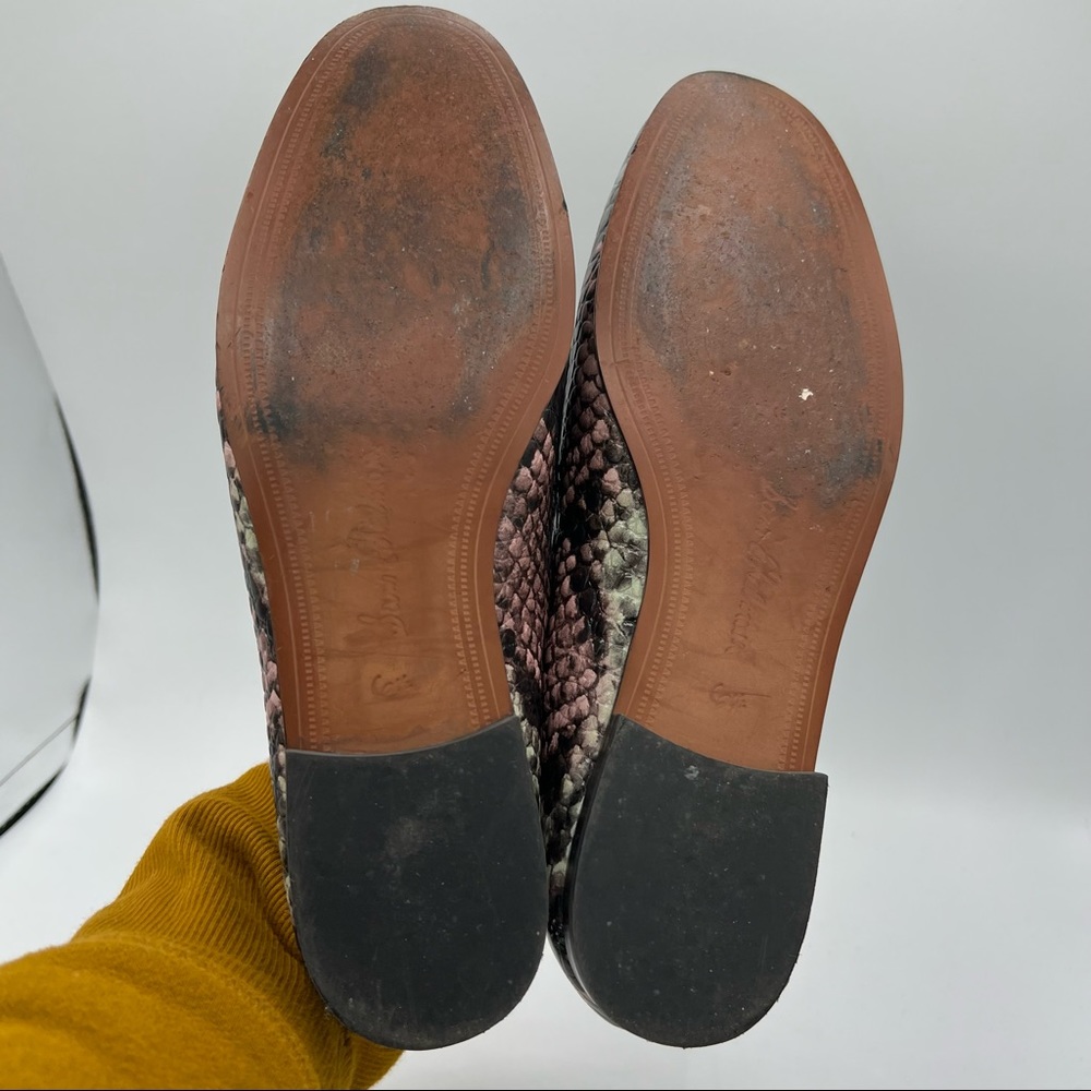 Sam Edelman Lior Leather Loafer Snakeskin Wintergreen Multi Sz 6.5 $179 EUC - Picture 5 of 9